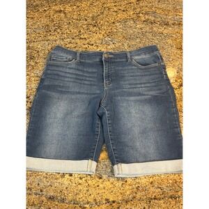 Juicy Couture Denim‎ Shorts Cuffed Hem Stretch Blue Size 10